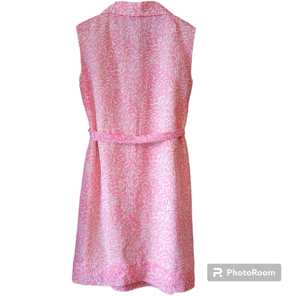 Vintage 1960s Sheer Nancy Dress pink and white floral print - Picture 4 of 7